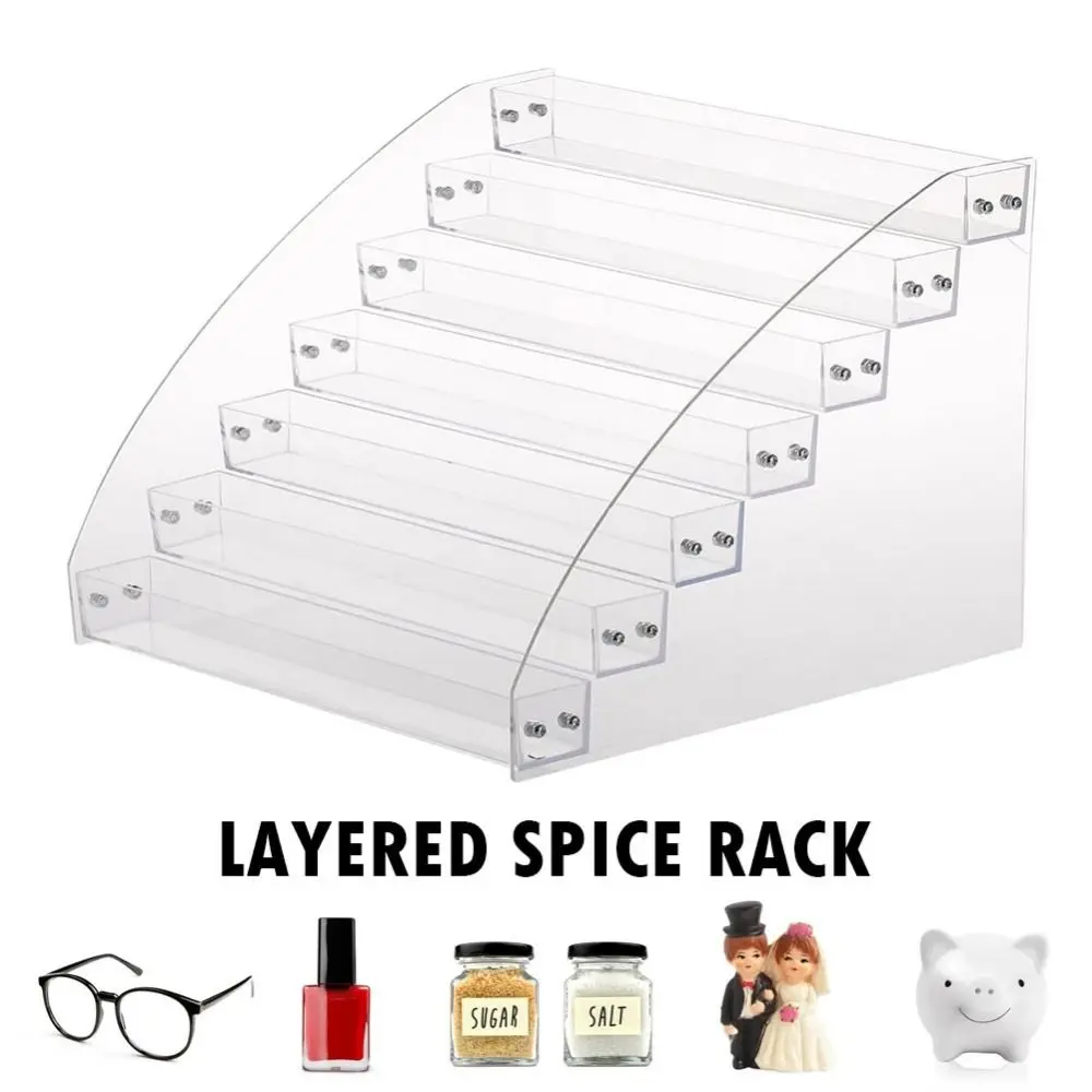 3/4/5/6/7 Layers Nail Polish Display Stand Clear Acrylic Cosmetic Organizer Shelf Multi-layer Transparent