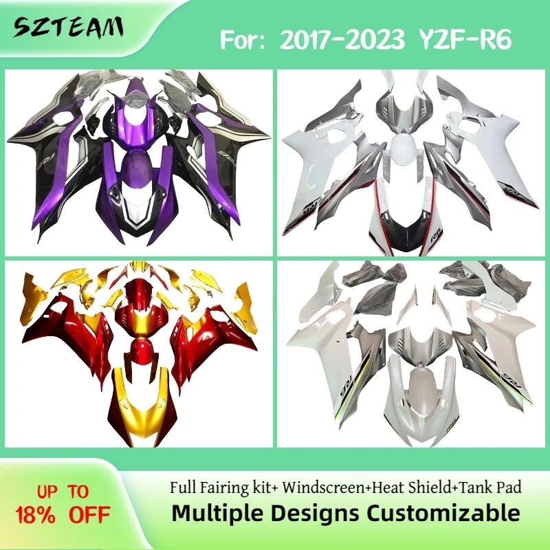 Fairing Kit for YAMAHA YZF-R6 2017-2023 Fuel Tank Cover Aftermarket Customizable Motorcycle Fairings YZF R6 17-23