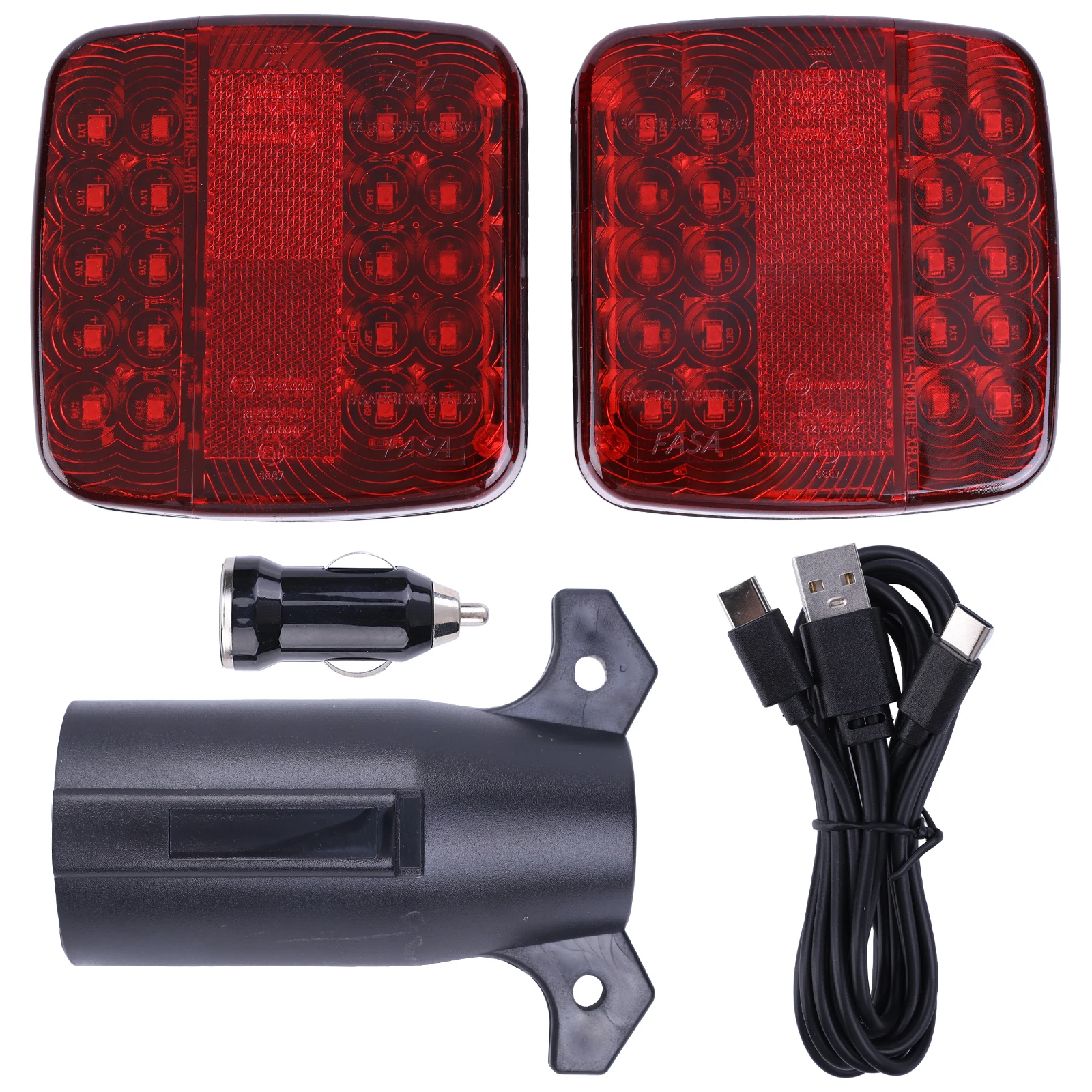 Magnetic Wireless LED Trailer Tail Lights IP65 Waterproof Portable Towing Lamp 2.4G Transmission for Truck Boat Camper RV
