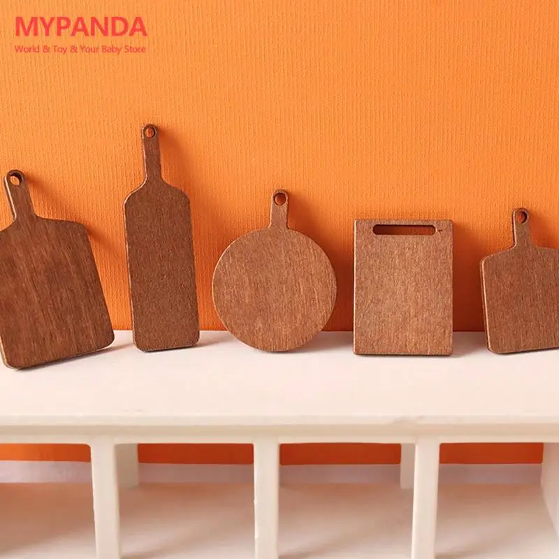 5Pcs 1:12 Dollhouse Miniature Chopping Board Cutting Board Model Kitchen Furniture Accessories For Doll House Decor Kids Toys