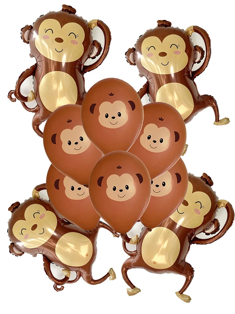 Monkey Foil Balloons Animal Party Balloons Cartoon Woodland Animal Jungle Safari Theme Kids Birthday Party Decorations ﻿