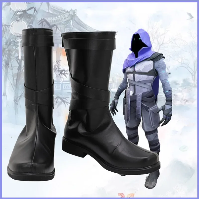 VALORANT Omen zapatos de Cosplay, botas, Disfraces de Halloween, accesorio hecho a medida