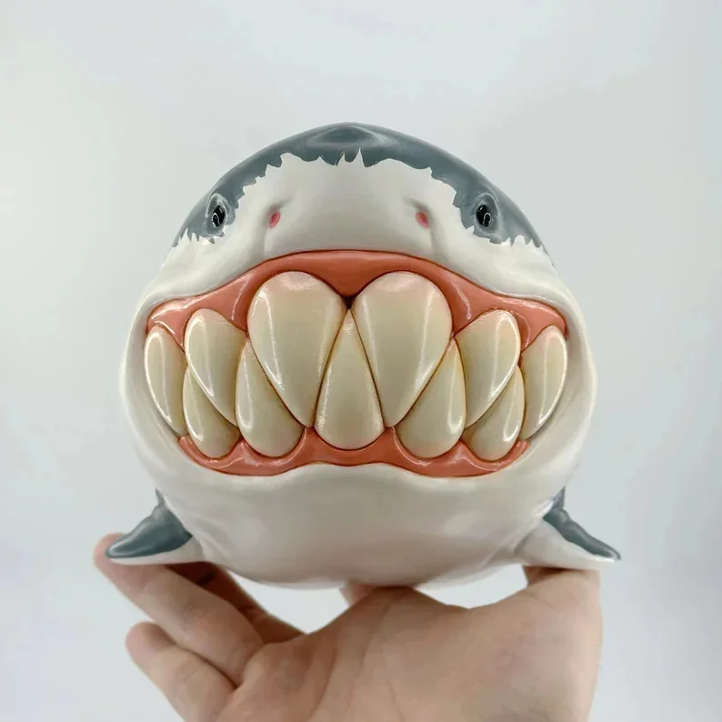 2024 resin Q-version handicraft shark ornament parody shark bee home decoration animal sculpture