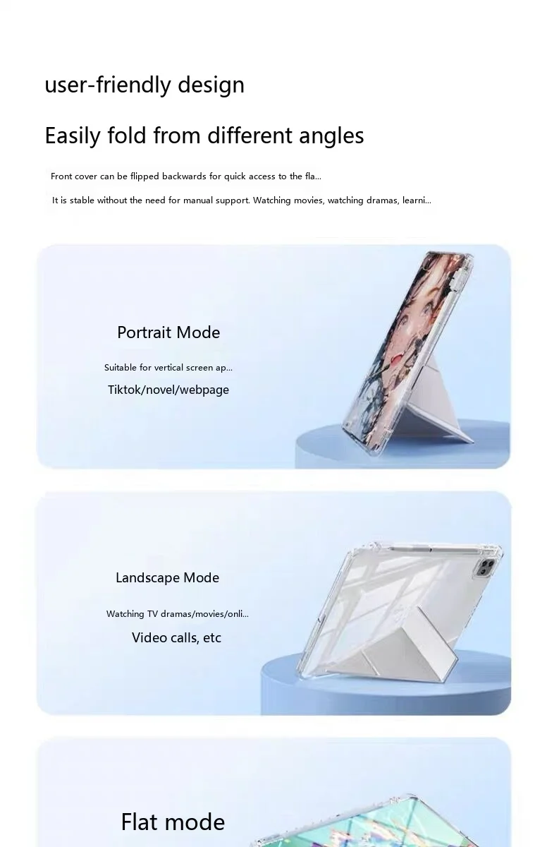 Für Honor Pad 12,3 12,1 11,5 11 Zoll Acryl 9+N Mehrwinkel-Stoßfeste Standhülle mit Schlaf-/Aufwachfunktion – Detail 6