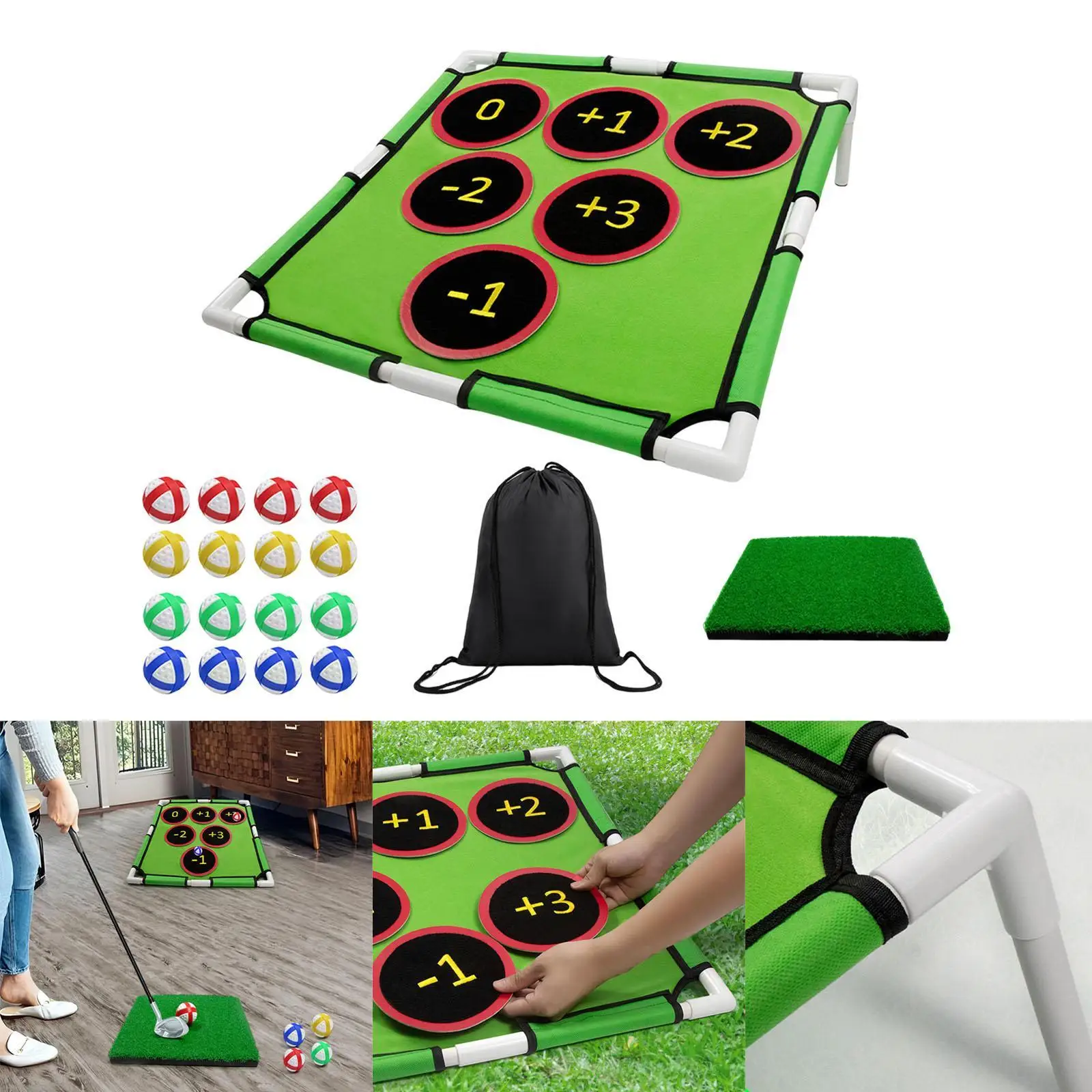 

Golf Chipping Games Golf Practice Foldable Play Toys Includes 16 Sticky Golf Balls for Outdoor Indoor Beach Backyard Party Home