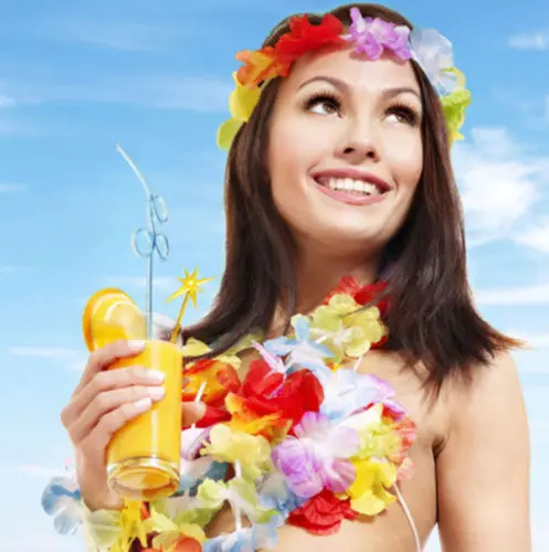 Hawaii Party Dekorationen Erwachsenen Strand Blume Halskette Kranz Hula Hawaii Skrit Kleid Kinder Mädchen Kostüm Geburtstags feier Lieferungen