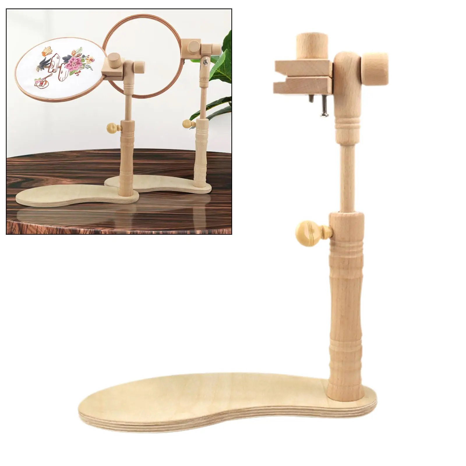 

Universal Embroidery Round Adjustable Wooden Rack Holder DIY tailoring Hoop