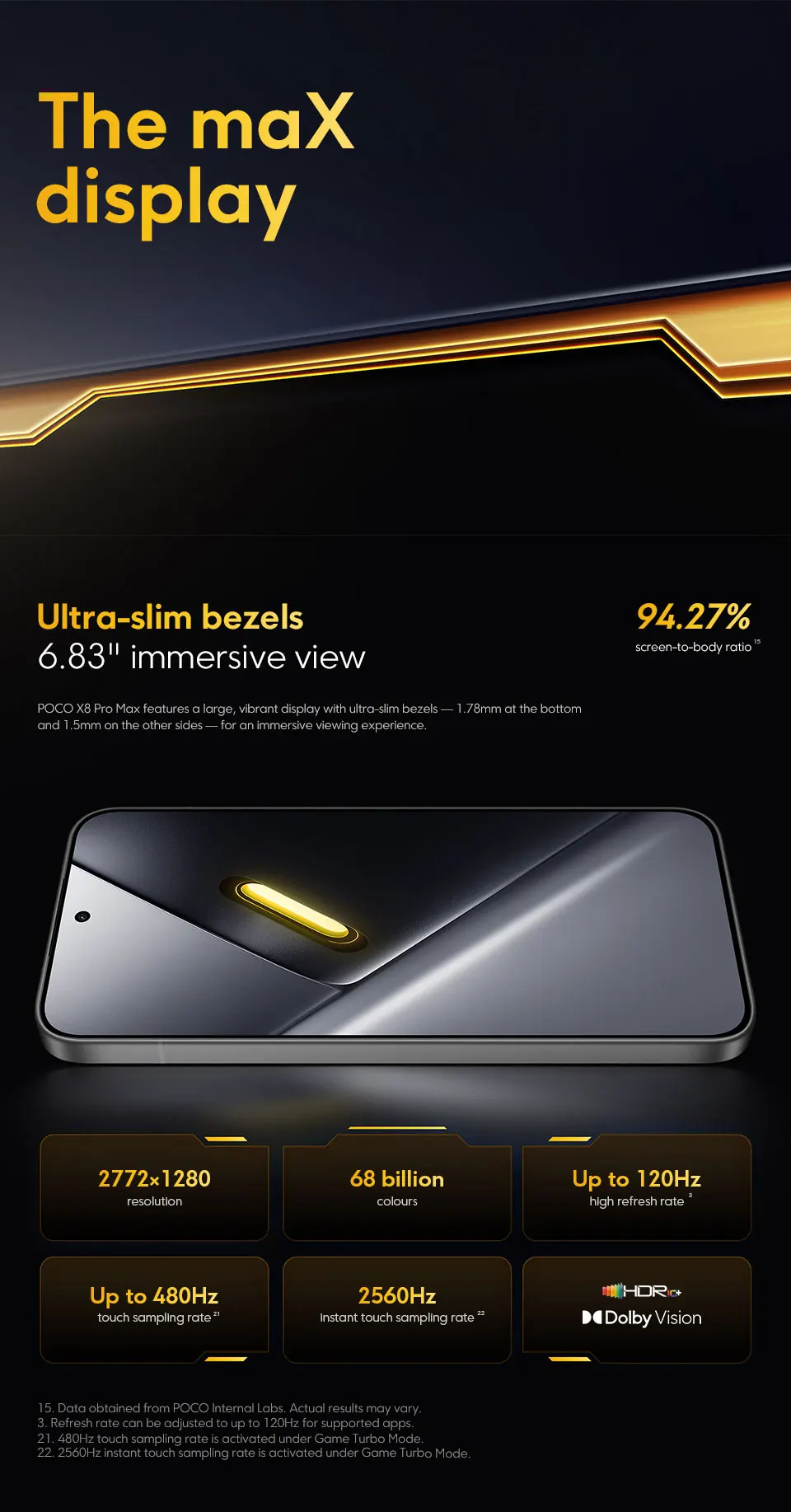 POCO X8 Pro Max 5G Smartphone Global Version 8500mAh battery 6.83'' 1.5K 120Hz Ultra-Bright AMOLED Display Dimensity 9500s NFC