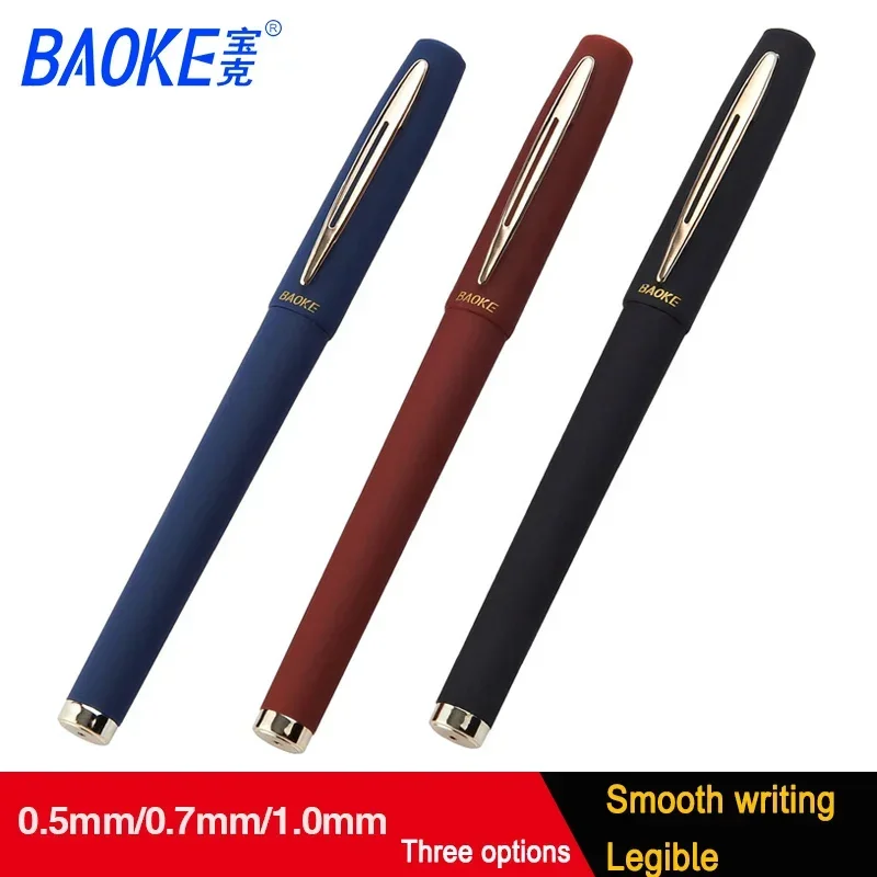 

2pcs BAOKE Gel Pen 0.5/0.7/1.0mm Red/Black/Blue Signature Large Capacity Examination Office Refillable Neutral Pens Supplies