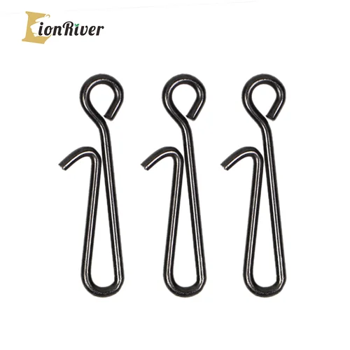 LIONRIVER-gancho de pesca giratorio de acero inoxidable, Conector de cebo para lubina, trucha, aparejos de pesca en el mar