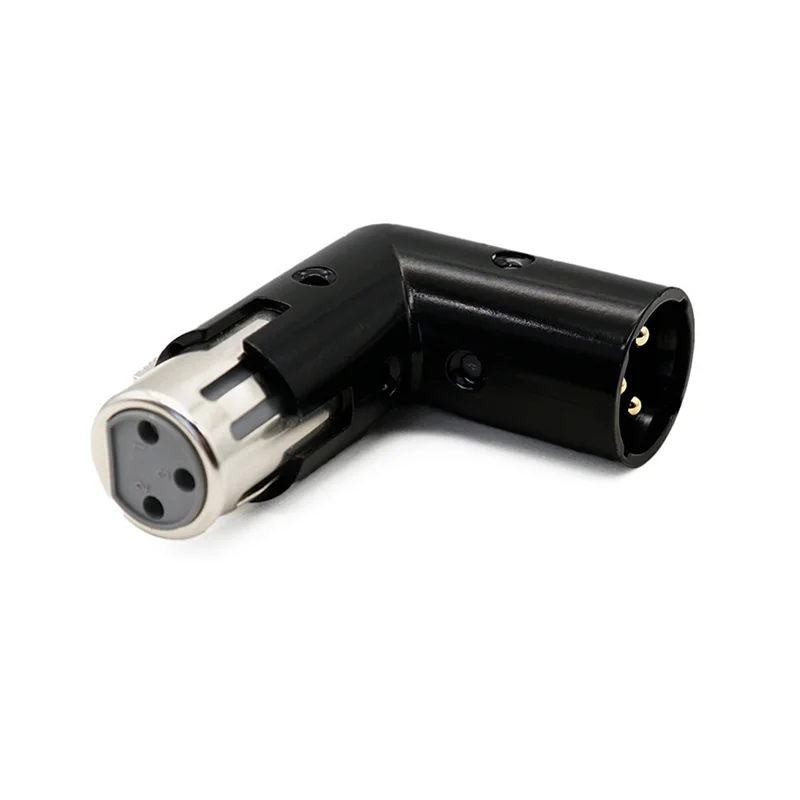 ABJF-8Pcs 3Pin XLR Winkel Adapter Einstellbar Stecker Auf Buchse XLR 90 Grad Adapter 3-Pin Vernickelung Stecker für Audio