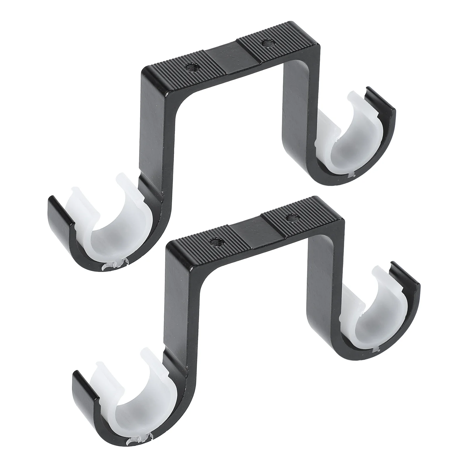

Aluminum Alloy Curtain Rod Bracket Heavy Duty Rust Resistant Sturdy Double Pole Wall Mount Home Decor Holder