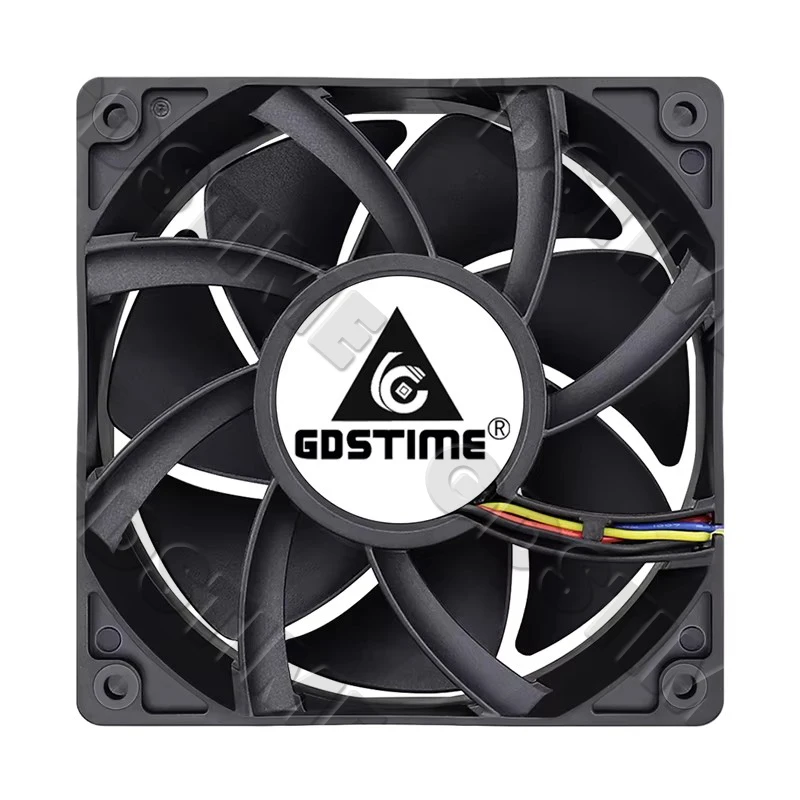Gdtime-Ventilador sem escova, Refrigerador alto do fluxo de ar, DC 12V, 24V, 48V, 12038, 120mm x 38mm, 5300rpm, 120x38m, 12cm, 4pin, PWM, FG, 1PC