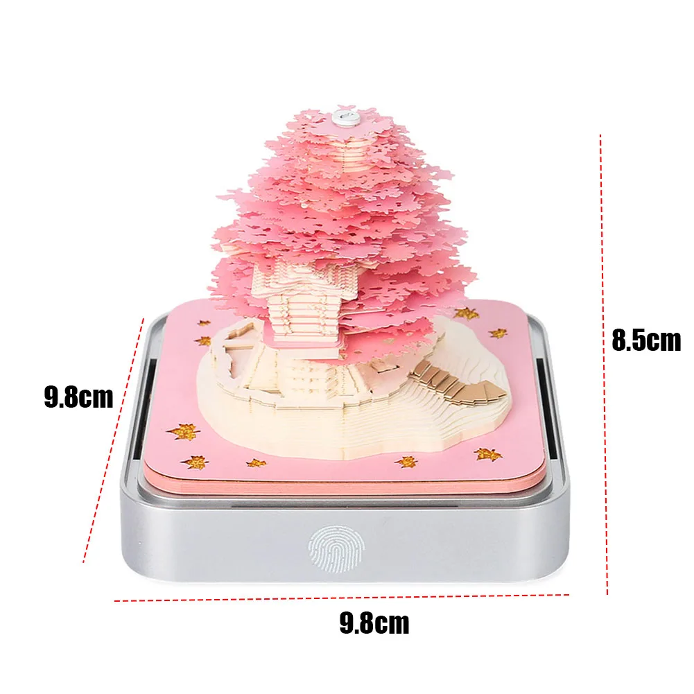 Calendario de Arte de papel 3D 2026 con luces, calendario de escritorio, escultura de calendario artístico para decoración de escritorio de inauguración de la casa de Navidad