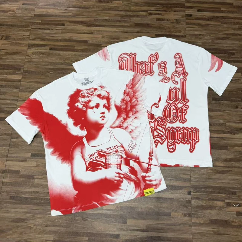 That‘s A Awful Lot of Cough Syrup Short Sleeve Tee High Quality Angel Print Round Neck T-shirt