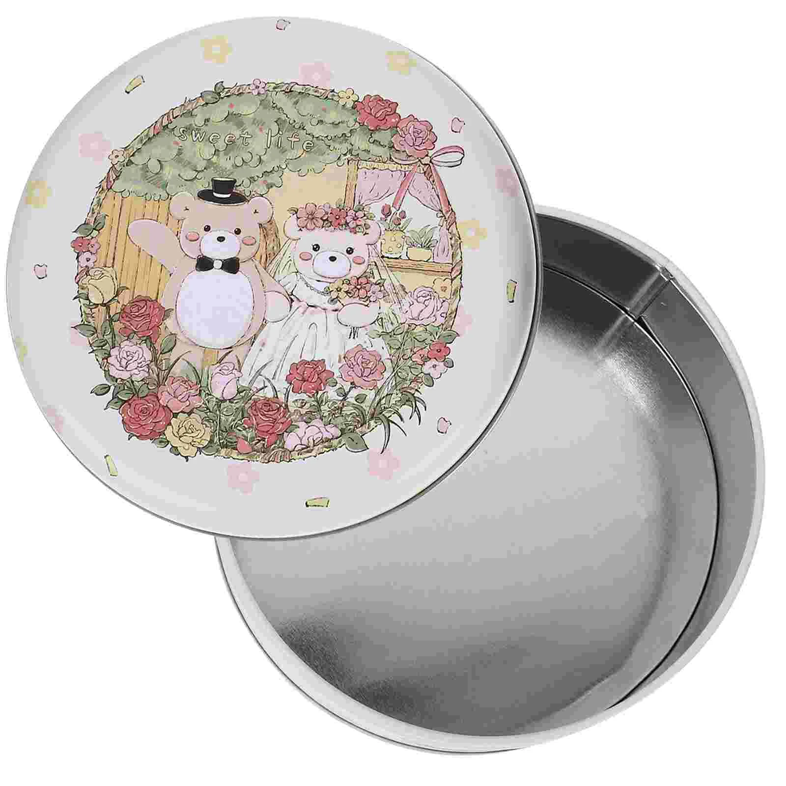 Gift Boxes Cookie Storage Tin Jar with Lid Cover Tinplate Tins Lids Christmas