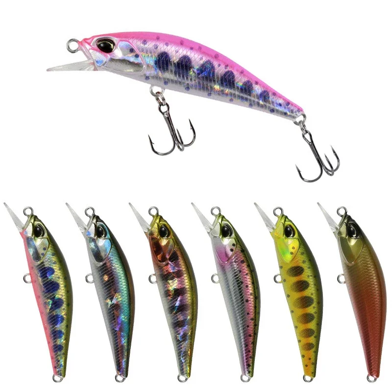 

9 Pcs 5cm 4G Sink Minnow Bait Fishing Lure Beading Bass Bionic Plastic Hard Artificial Pesca Tackle Perch Trout Wobbler Kit