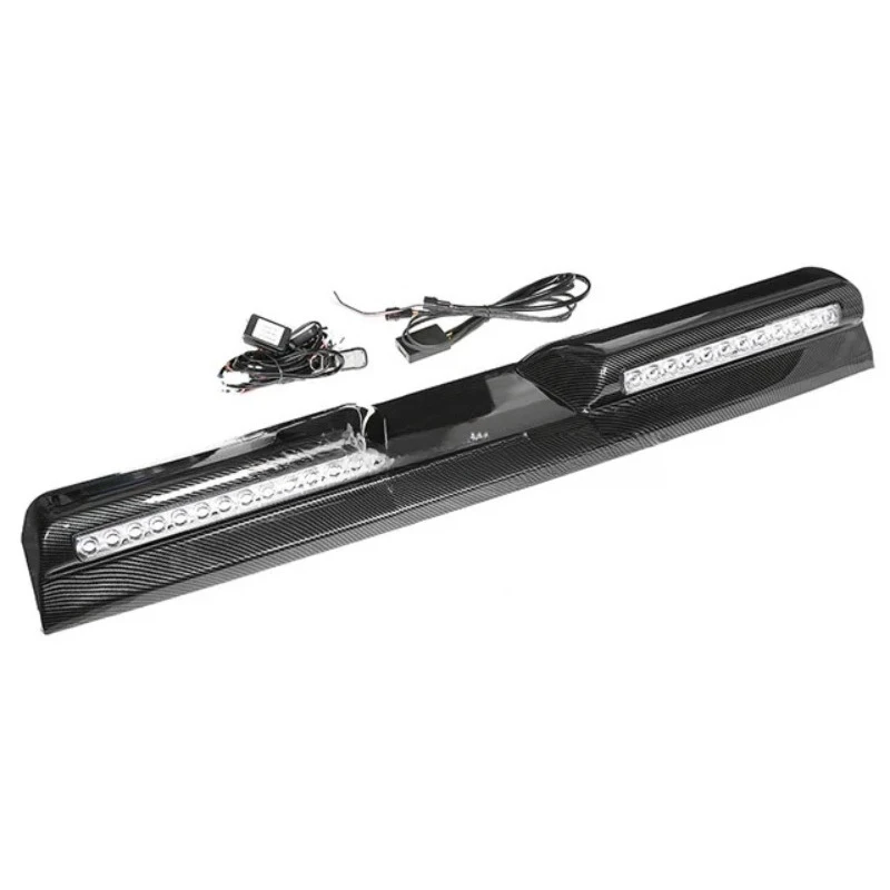 Carbon Fiber Front Spoiler With LED Light Roof Mounted Lamp Top Spotlight For GWM Tank 300