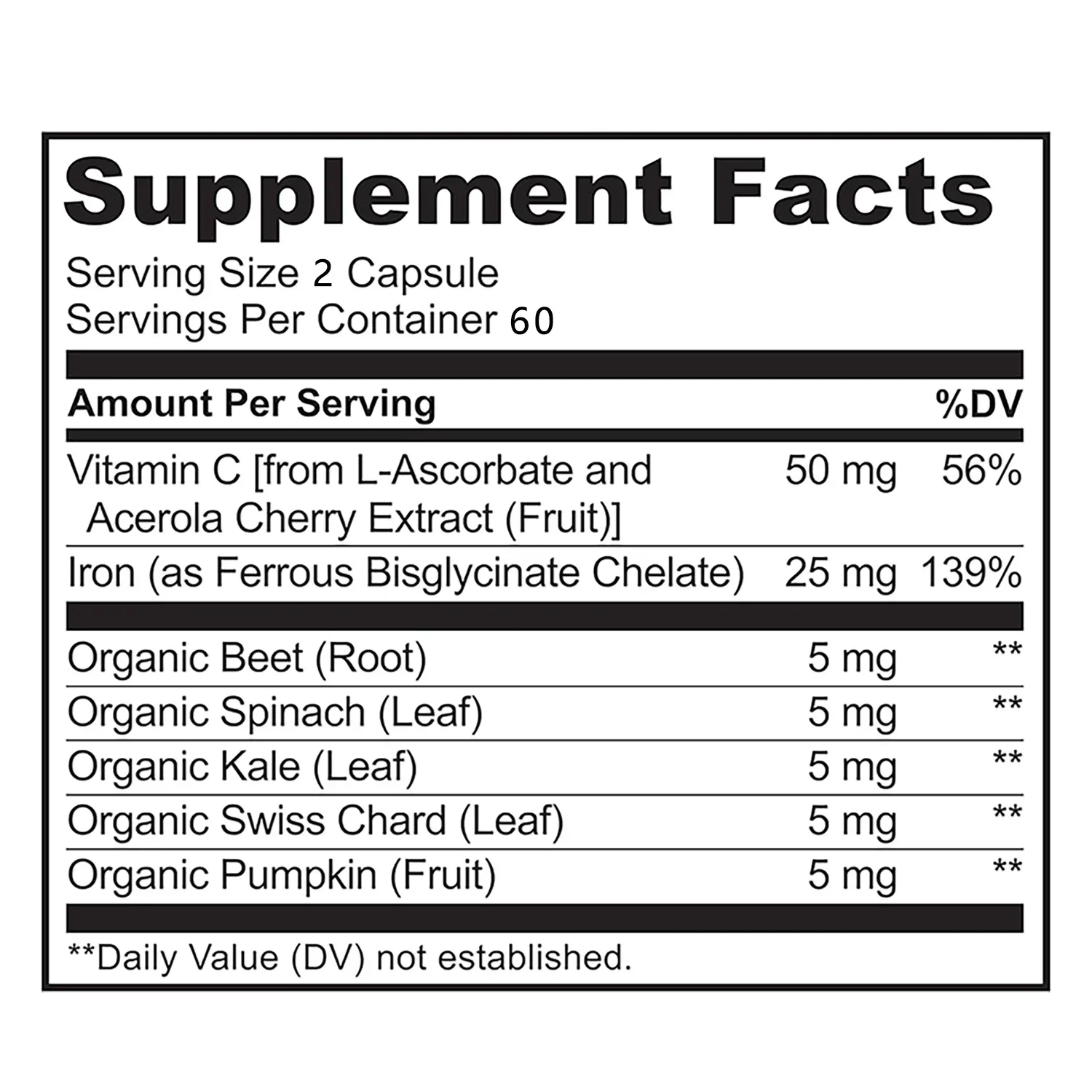 Iron with Vitamin C - Rich in Vitamin C, Which Promotes Red Blood Cell Production and Immune Health, and Boosts Energy