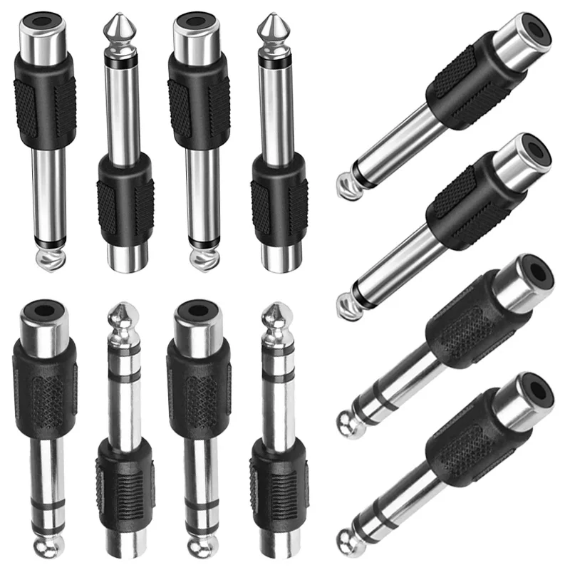 5/20/100Pcs RCA Connector Mono Stereo Male Plug RCA Female Jack 6.35mm RCA Plug 1/4 Audio Video Stereo Mono Adapter