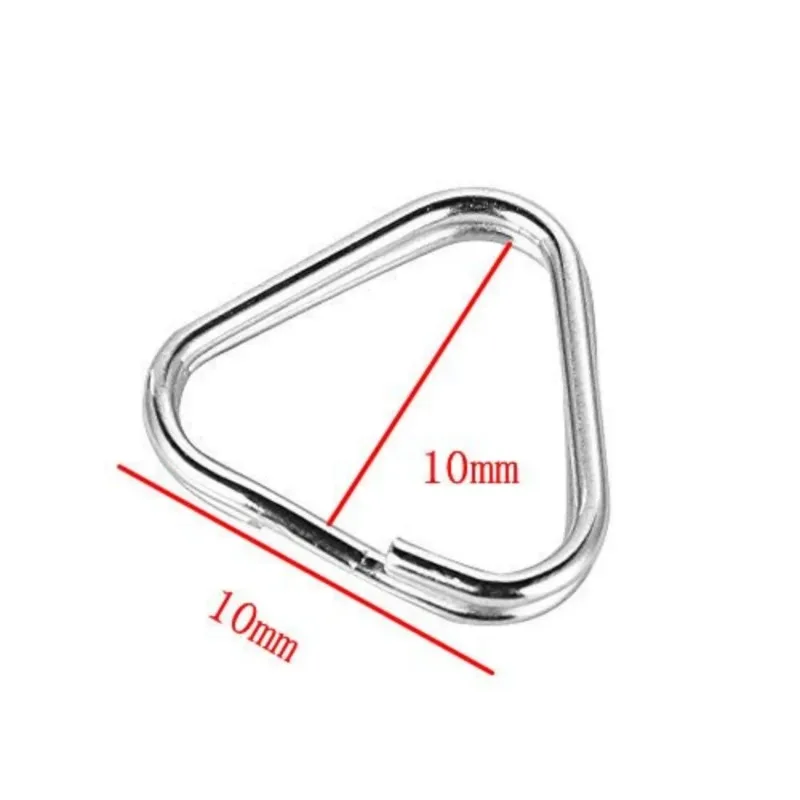 10pcs Stainless Steel Triangle Keychain Ring Split Rings for DSLR Camera Straps Handwrist Purse Wallet Bag Hang Clip Hook