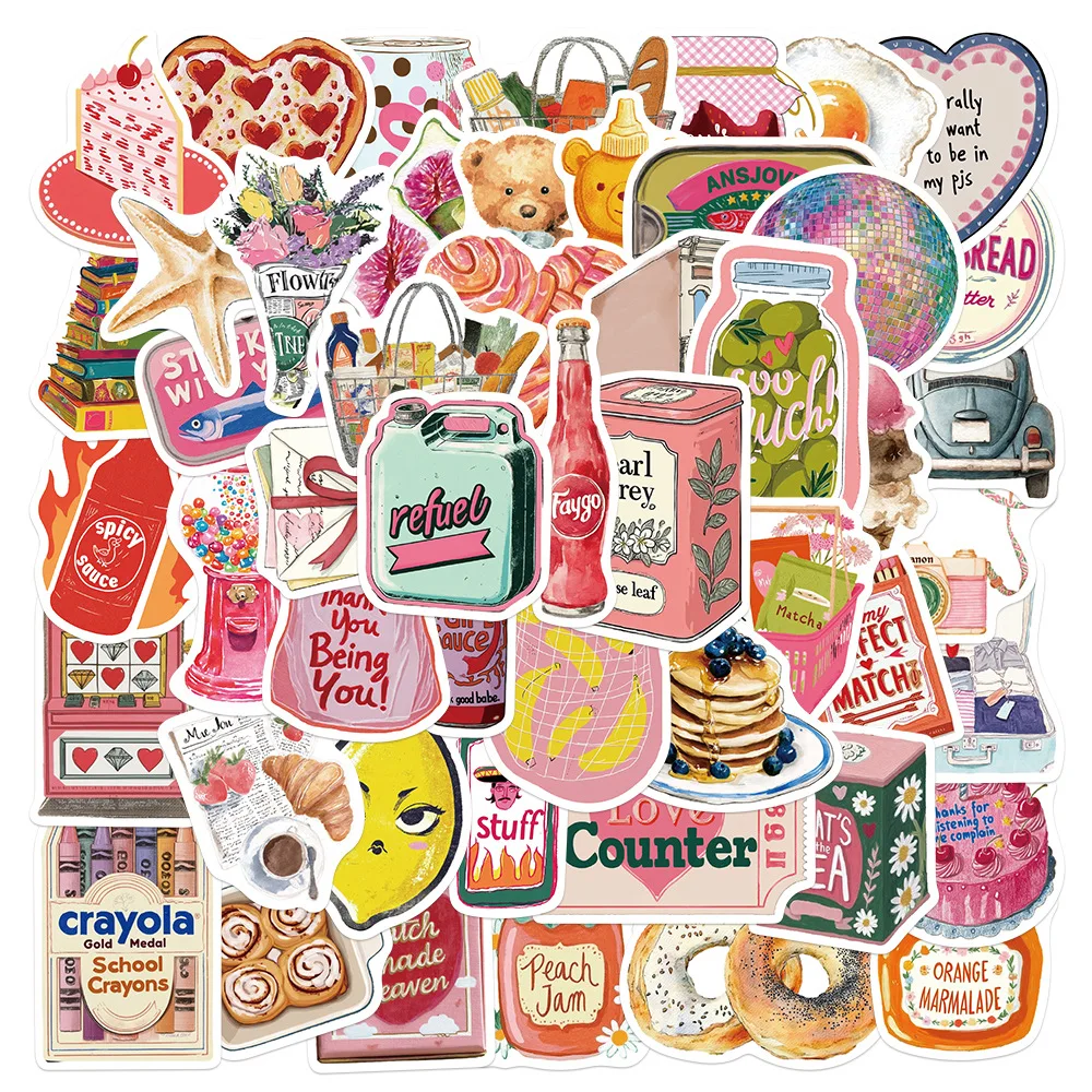 

50PCS Cute Aesthetic Stickers INS Style Girly Heart Graffiti Decoration Mobile Phone Case Skateboard Notebook Water Cup Declas