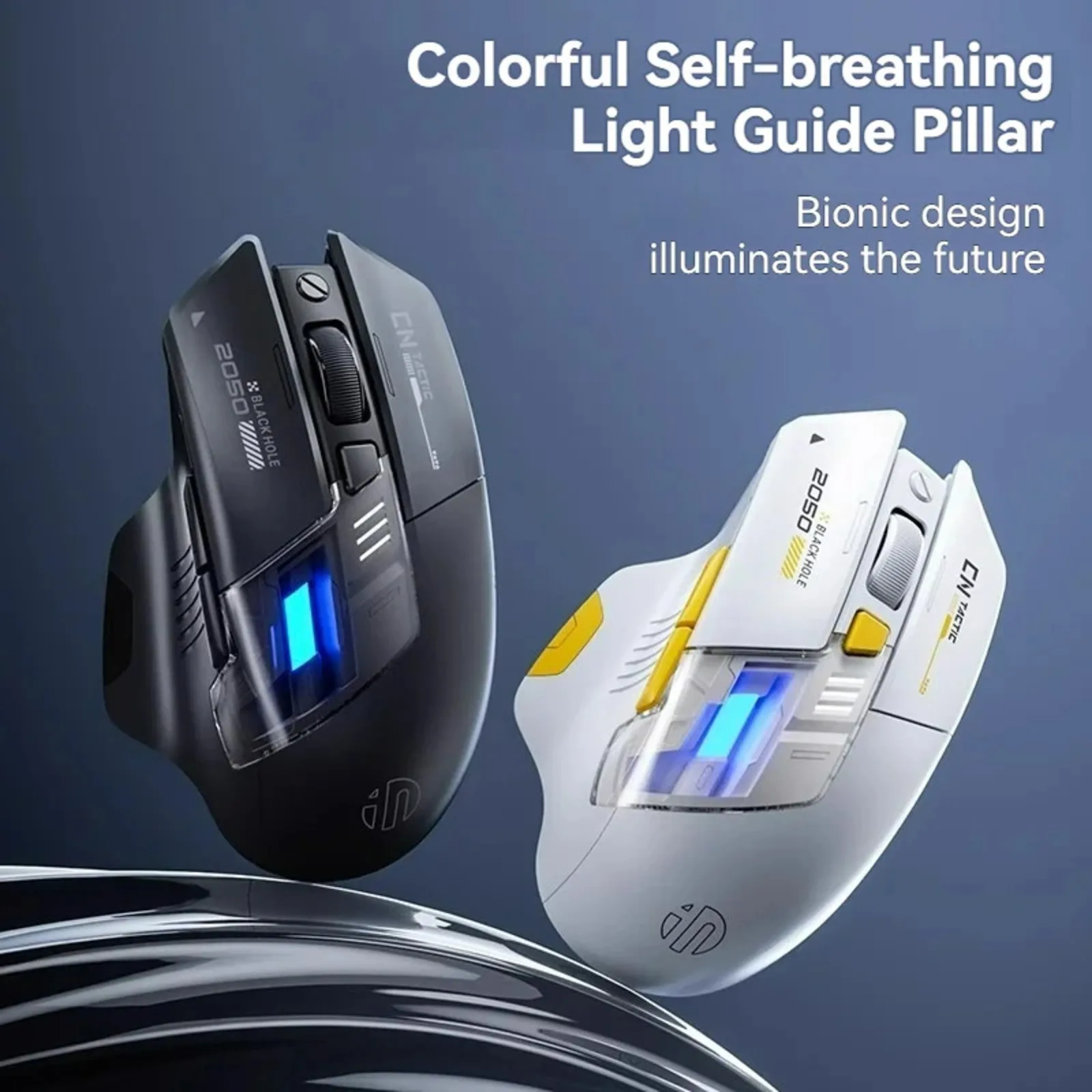 Dual Mode 2.4G Bluetooth Wireless Mouse 6-speed Adjustable DPI RGB Breathing Light 6 Programmable Buttons Power Indicator Light