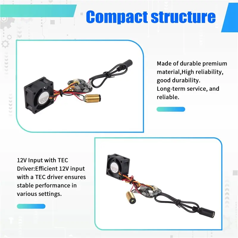 High-Power White Laser Module Mini Copper 12V, Blue To White, High Brightness High-Power Laser Module-B51B