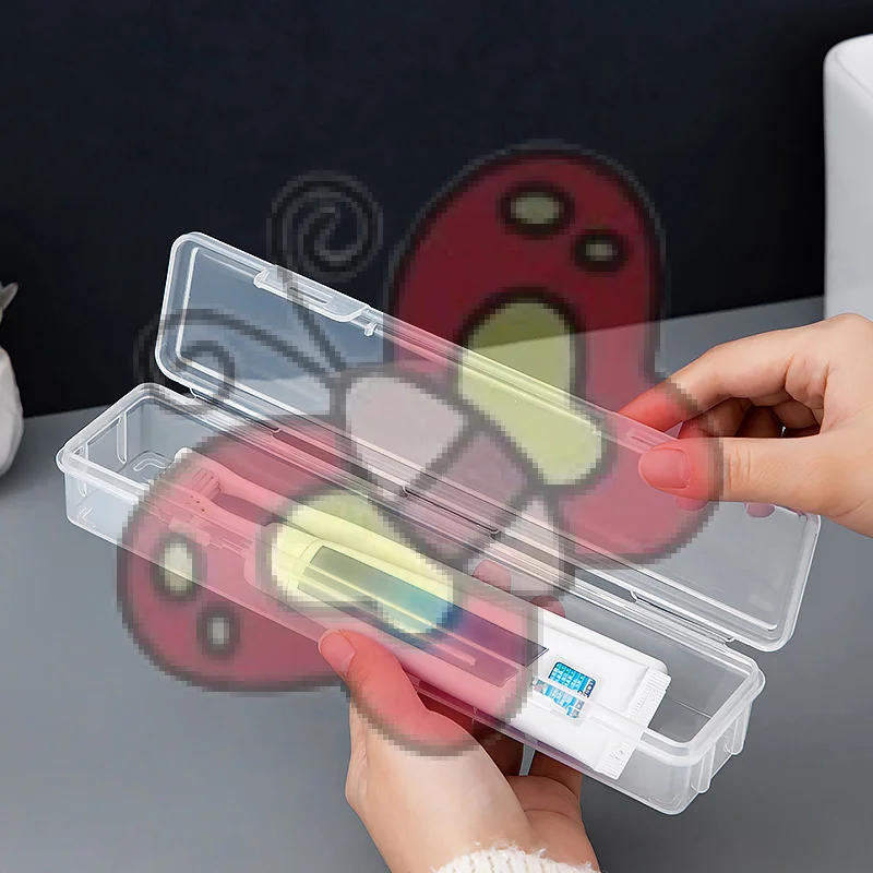 1 قطعة صندوق فرشاة الأسنان المحمولة البلاستيك السفر فرشاة الأسنان حالة شفافة حامل فرشاة الأسنان المنظم السفر العملي اكسسوارات #1