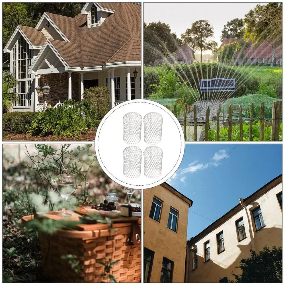 4 PCS Gutter Aluminum Mesh Gutter Leaf Debris Mud Trap Guards Drain Pipe Cover Downpipe Gutter Guards Set