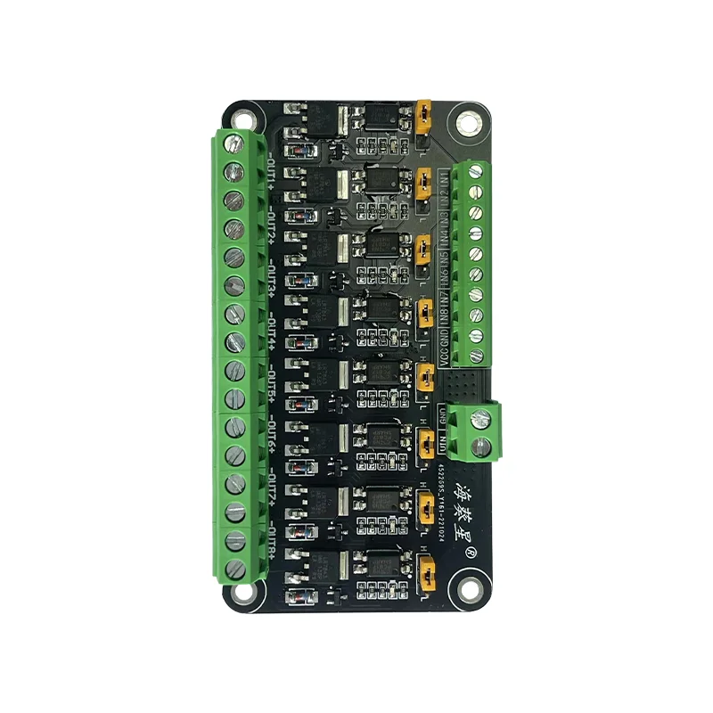 8-Channel, modular microcontroller PLC amplified field effect drive tube optocoupler isolation, control lamp with switch