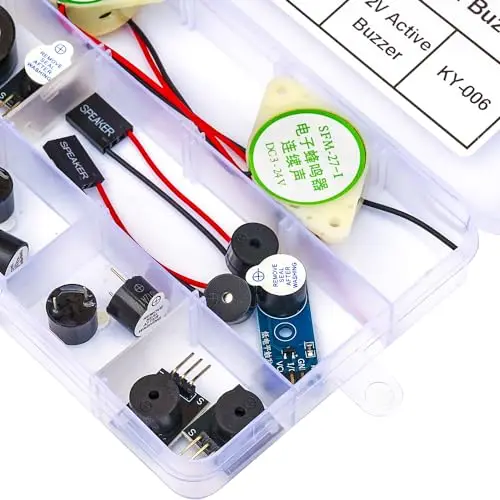 Buzzer Alarm PCB Mount Assortment Kit, Active Buzzer 3V/5V/9V/12V SFM-27 SFM-20B KY-006 KY-012 DC 3-24V Electronic Buzzer