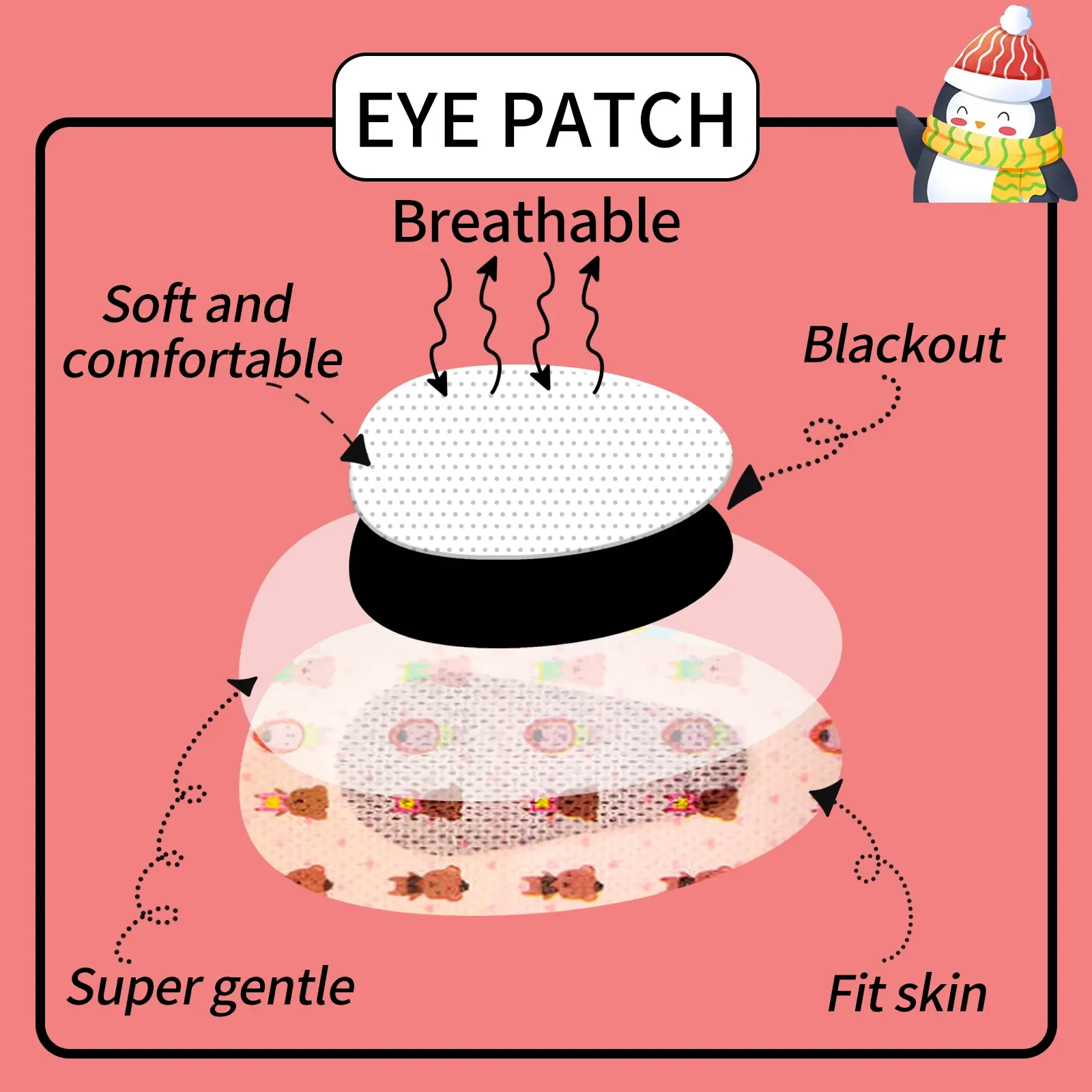 60Pcs 3 Color Cartoon Adhesive Eye Patches Bandage Kids Girls Boys Eye Pad Band Aid Breathable Amblyopia Lazy Eye Protect Eyesig