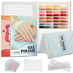 New 480 Nail Color Display Foot Nail Shape Inlaid Color Card Nail Art Sample Book Salon Manicure Tools Showing Shelf