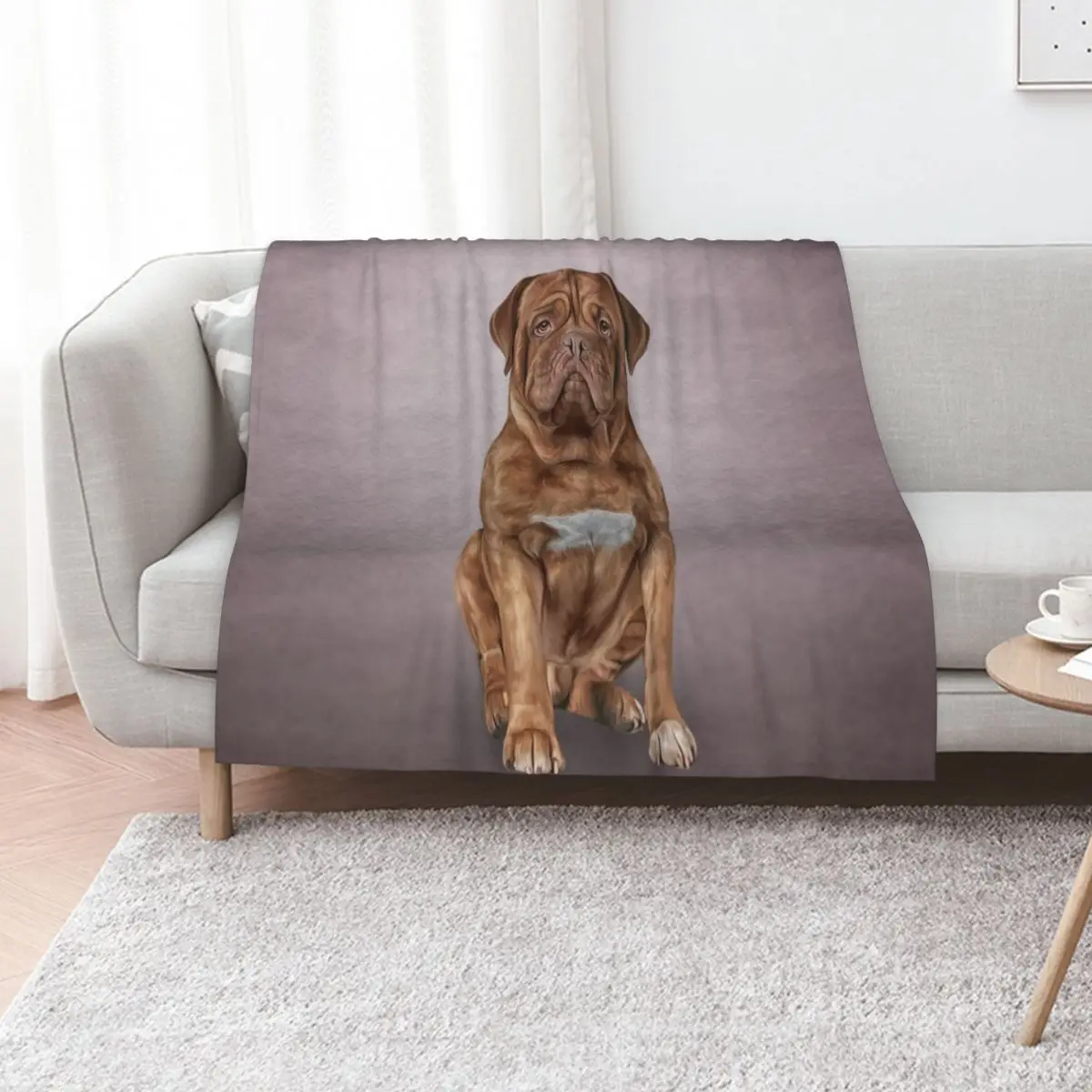 Cobertor compacto e quente para viagens de carro, com desenho de cachorro Dogue de Bordeaux