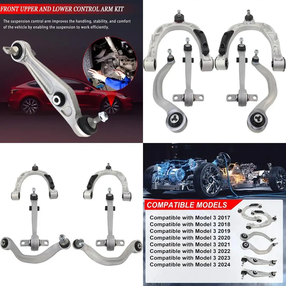 

Комплект переднего верхнего и нижнего рычага с шаровыми шарнирами для Tesla Model 3 2017 2018 2019 2020 2021 2022 2023 2024, заменяет 1044341