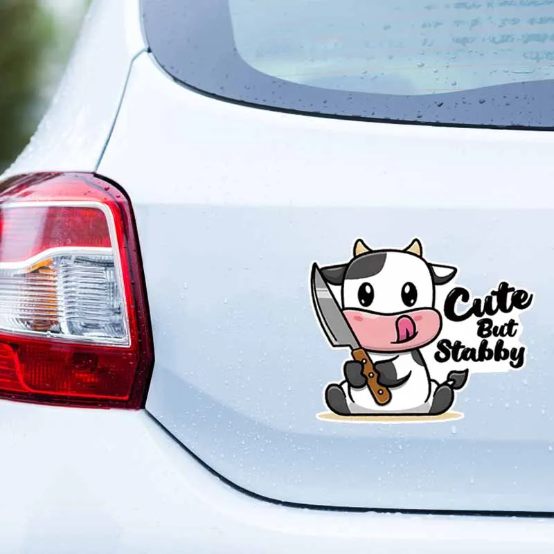 Cute Vinyl Cow Decal - Quirky Animal Print Glass Sticker for Car Rear Window, Easy-Apply Glossy Finish