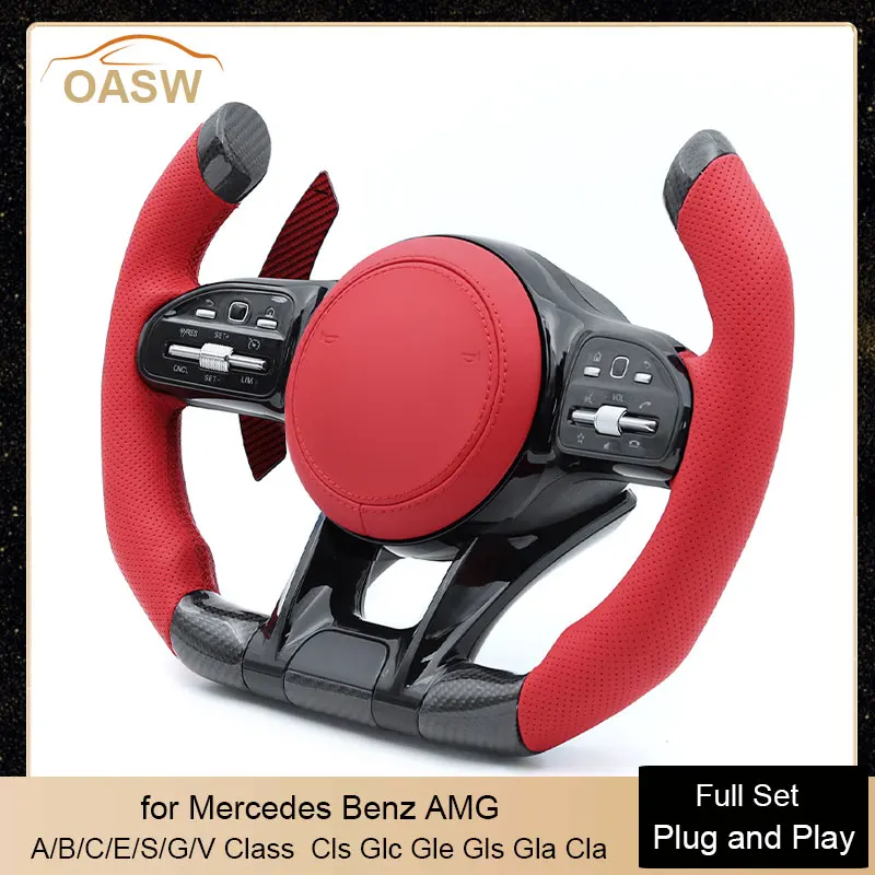 

TOP Real Carbon Fiber Car Steering Wheel Assembly for Mercedes Benz AMG C-Class G-Class E-Class GLE GLC GT W205 W204 W213 W222