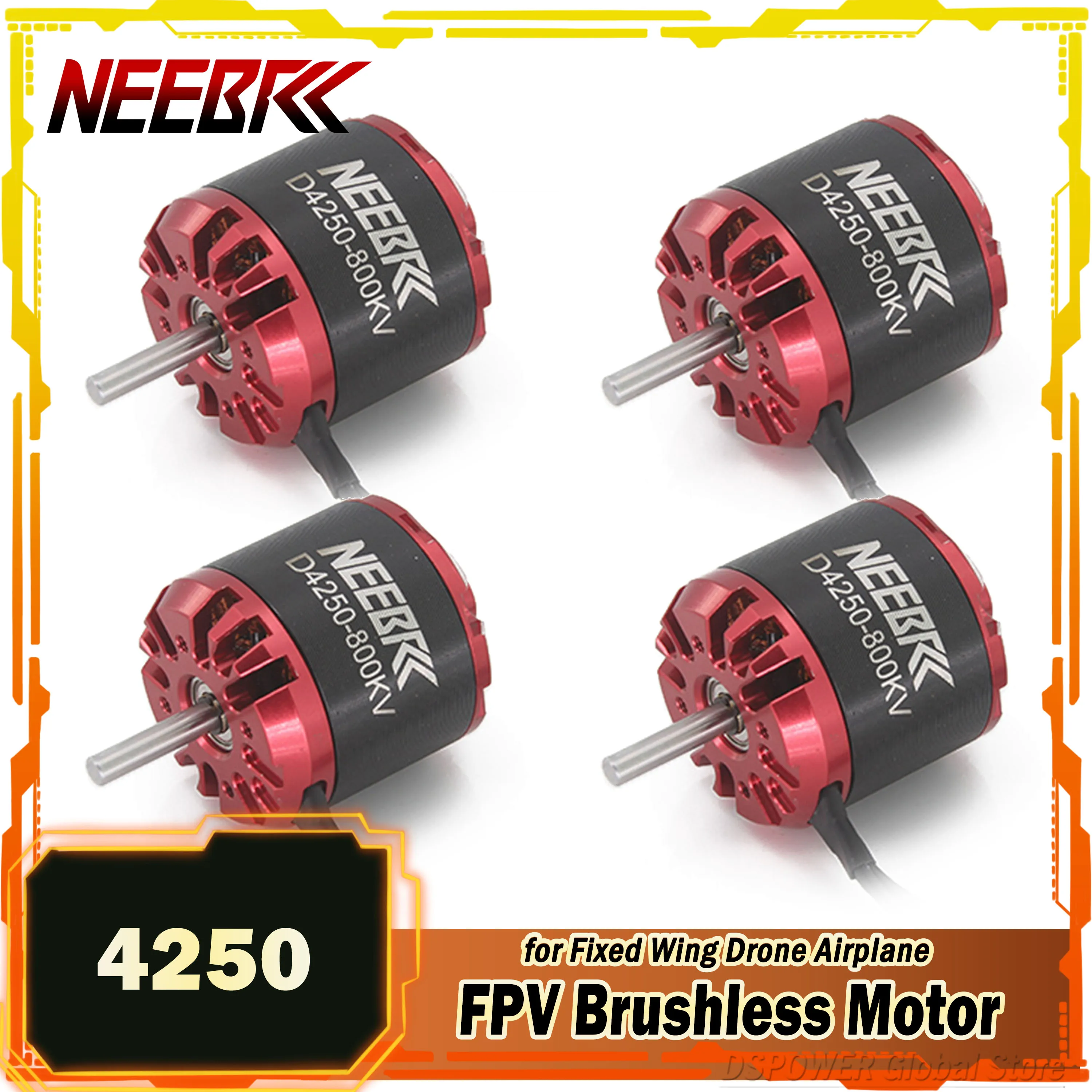 

NEEBRC 4250 600KV 800KV RC FPV Outrunner Бесщеточный двигатель 3-7S для дрона с фиксированным крылом Самолет Квадрокоптер Мультикоптер ESC