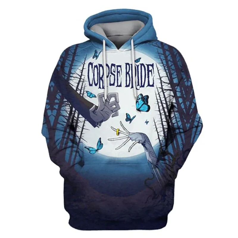 Corpse Bride 3D Printed Hoodies Men Women Fashion Streetwear Oversized Sweatshirts Hoodie Male Pullovers Tracksuit Man Clothing