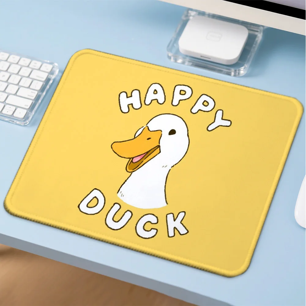 Mosepad  Kawaii Happy Duck Mat Desk Accessories Pc Gamer  Mousepad Company Game Mats Mouse Anime Mause Table Decoration