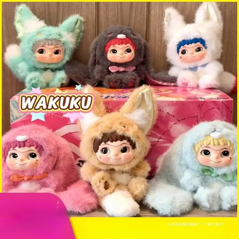 

WAKUKU V2 Fox And Bunny Naughtiness Diary Plush Blind Box Cute Toy Vinyl Doll Pendant Trendy Keychain Mystery Box Holiday Gift