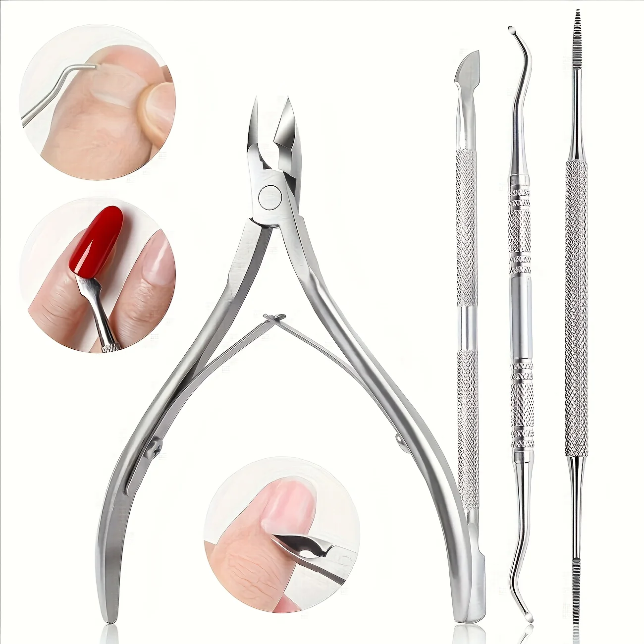 12/3/4pc Toenail Manicure Kit Toenail Lifter Tweezers Nail File Odorless Foot Care Pedicure Tool Professional Toenail Correction
