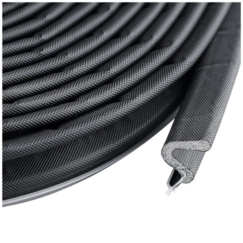 AC88-Wrap-Around Slot Door And Window Strips Anti-Aging Sealing Strip For Screen Doors For Wardrobes Black
