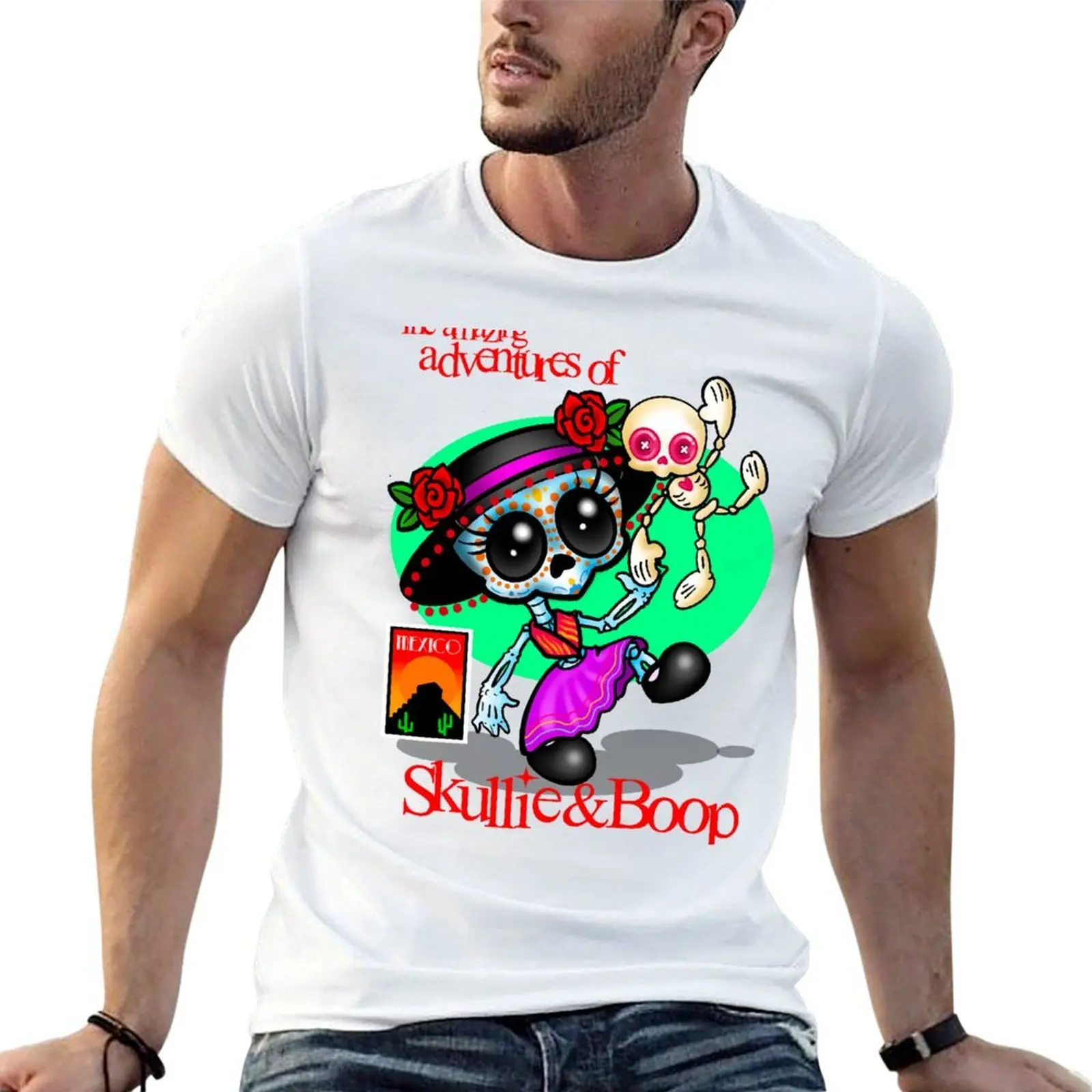 

Skullie and Boop: Mexico T-Shirt man t shirts for men man tshirt T-Shirt