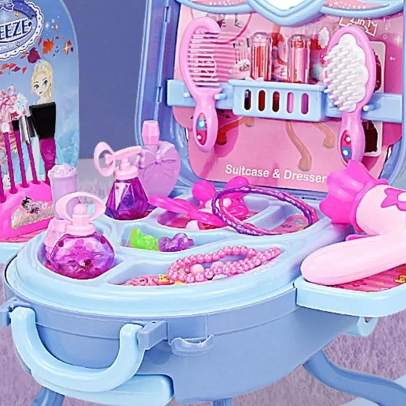 

16FE 36Pcs Kids Makeup for Girls Playing Make Up Set Toy for 3 4 5 6 7 8 9 Old Girls Pretend Dress-Up Beauty Set