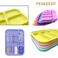 Autoclavable Instrument Colorful Tray Dental Split Management Trays Dentist Placement Box Dentist Mouth Mirror Tweezer Storage