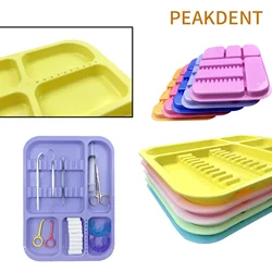 Autoclavable Instrument Colorful Tray Dental Split Management Trays Dentist Placement Box Dentist Mouth Mirror Tweezer Storage