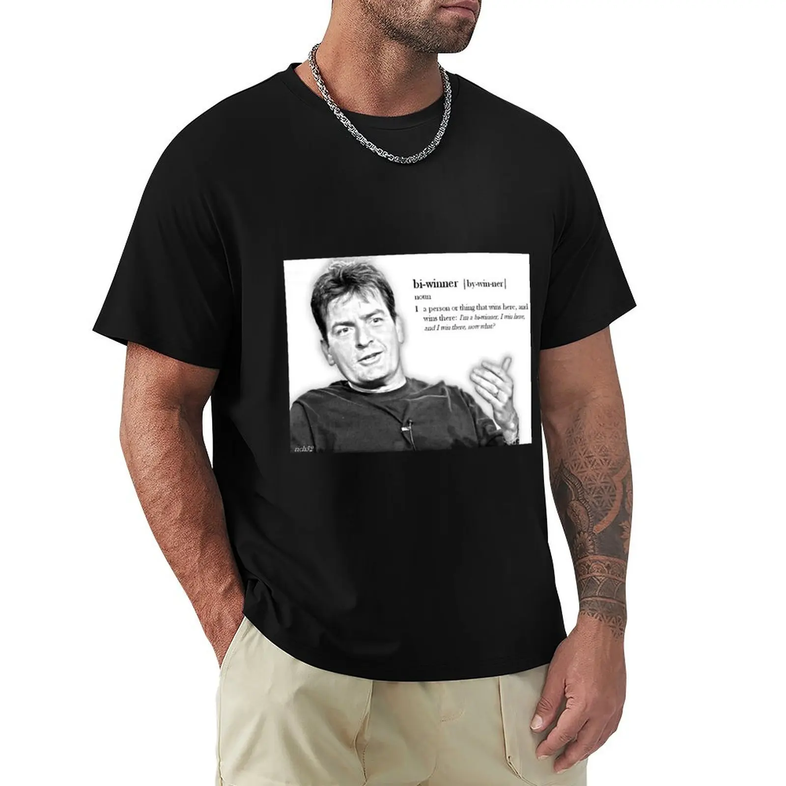 Charlie Sheen - Bi-winner T-Shirt Summer Sports Quick Dry T-Shirt