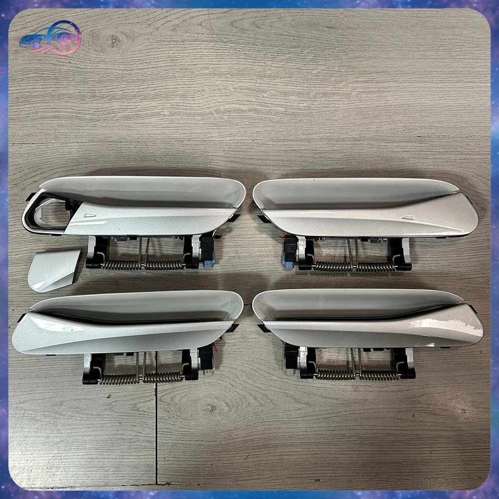 For VW ID.4 ID.4 X ID.4 CROZZ Exterior Door Handle Keyless Entry Sensor Handle Silver White 4Pcs Set